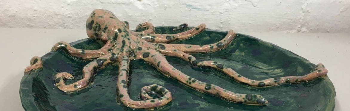 Octopus Plates, clay workshop