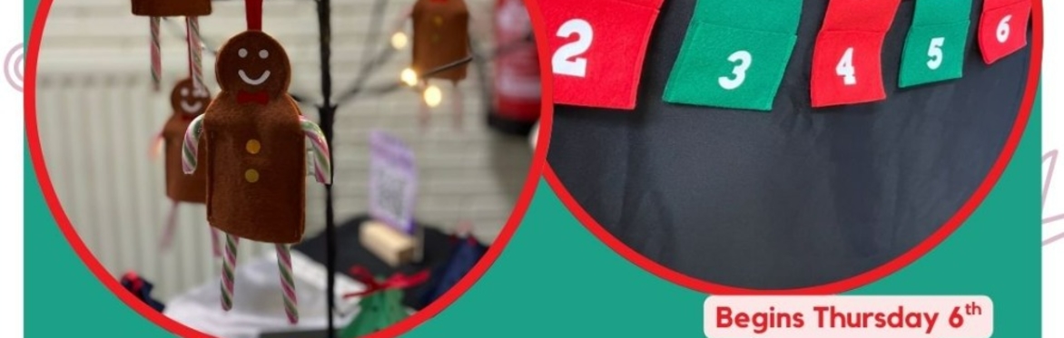 Felt Gingerbread man Christmas decoration and Advent bunting.