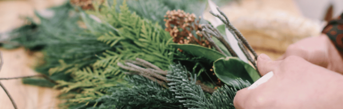 Festive wreath making with herbs