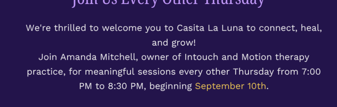 SUPPORT GROUP WITH AMANDA AT INTOUCH AND MOTION