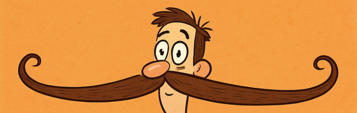 man with very wide moustache