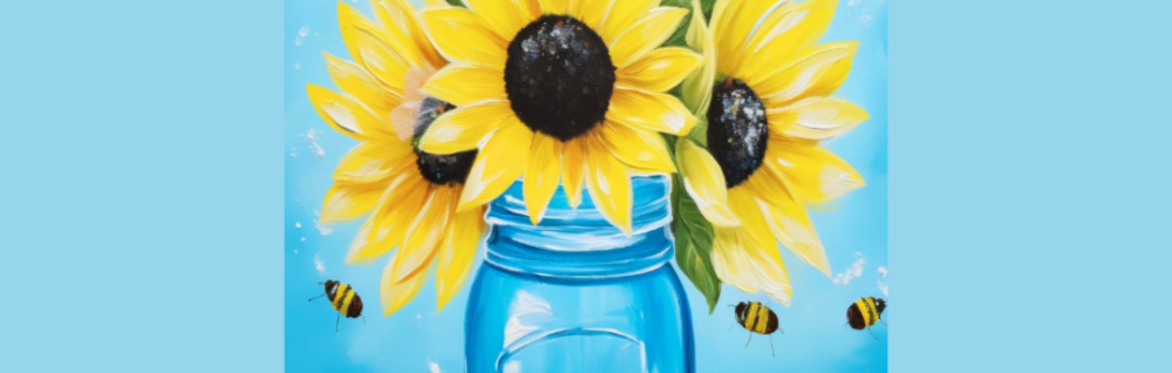 Sunflower and Bees Painting Party at Books & Crafts In The Barn