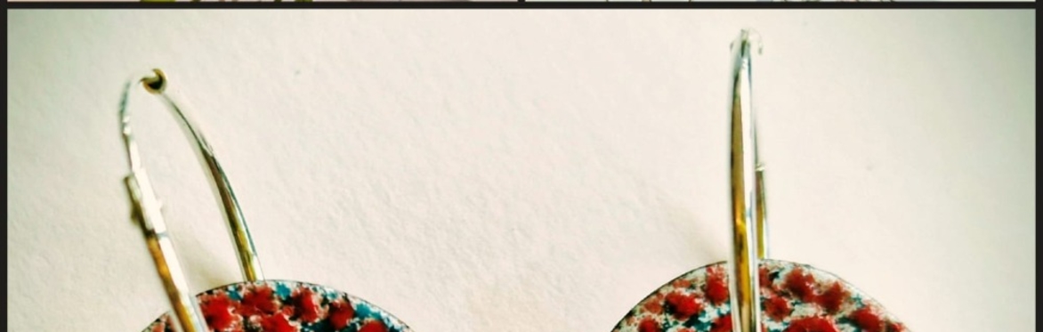 a photo of enamelled earrings and crafting kit to make