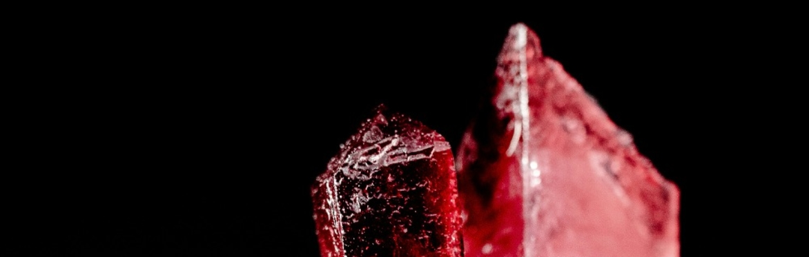 a closeup of a red crystal