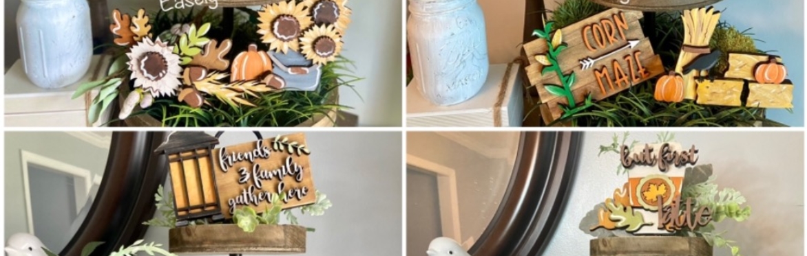 September Tiered Tray DIY Designs