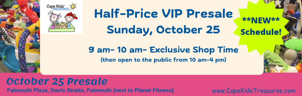 Cape Kids' Treasures Paid Half-Price VIP Presale Pass- Sunday