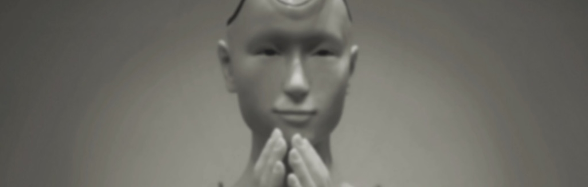 An image of a robotic face
