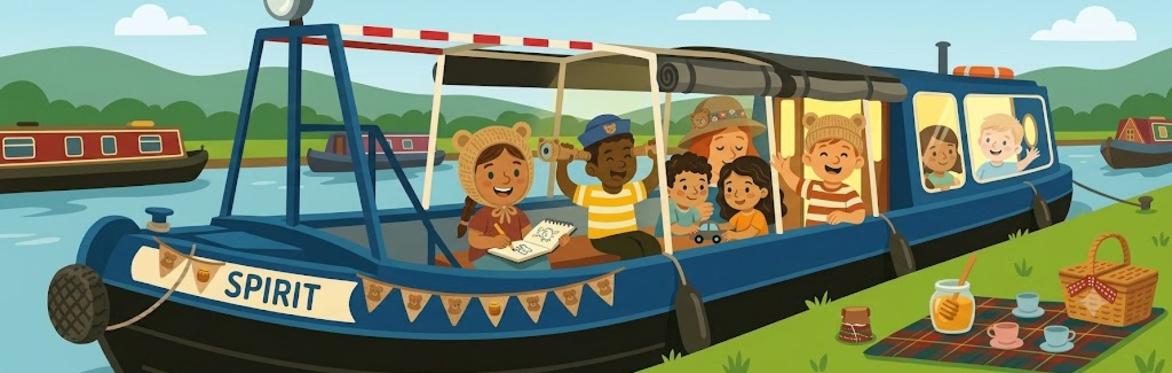 children on a narrowboat