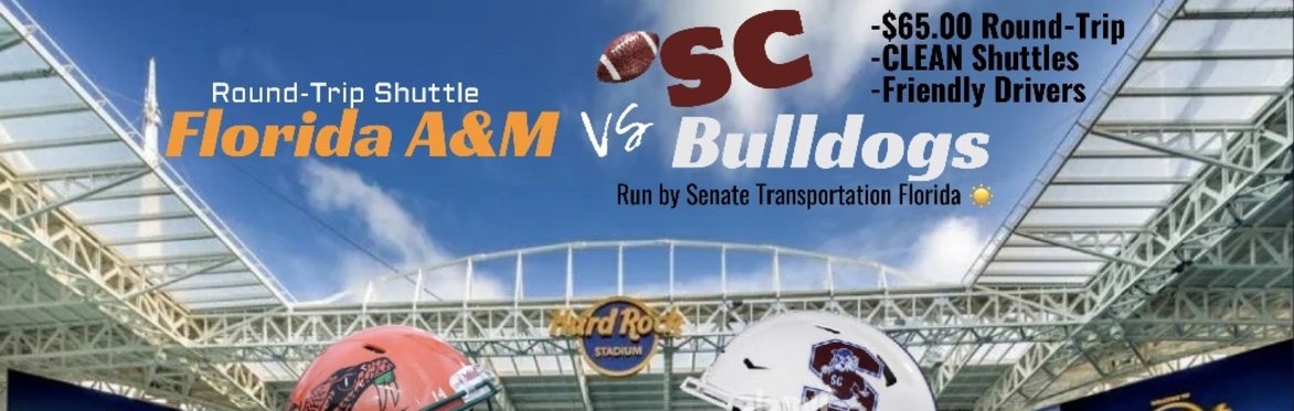 FLORIDA A&M 🐍vs SOUTH🏈CAROLINA (ROUND-TRIP shuttle)FAMU Hard Rock Stadium