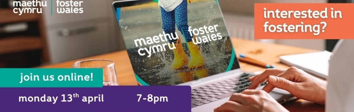 Image of a woman looking at a laptop for a fostering online session