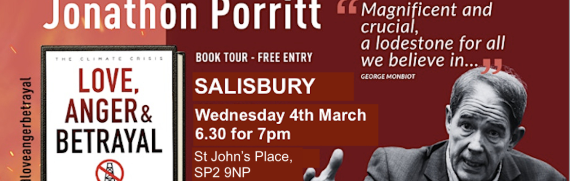 Flyer for Jonathon Porritt book tour
