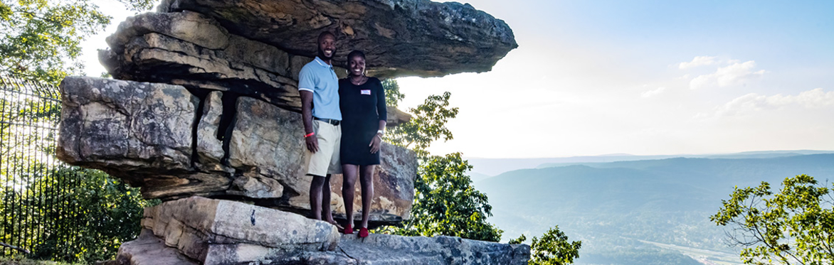 Guests enjoy making keepsake photos at Umbrella Rock!