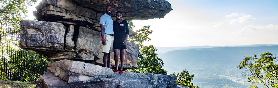 Guests enjoy making keepsake photos at Umbrella Rock!