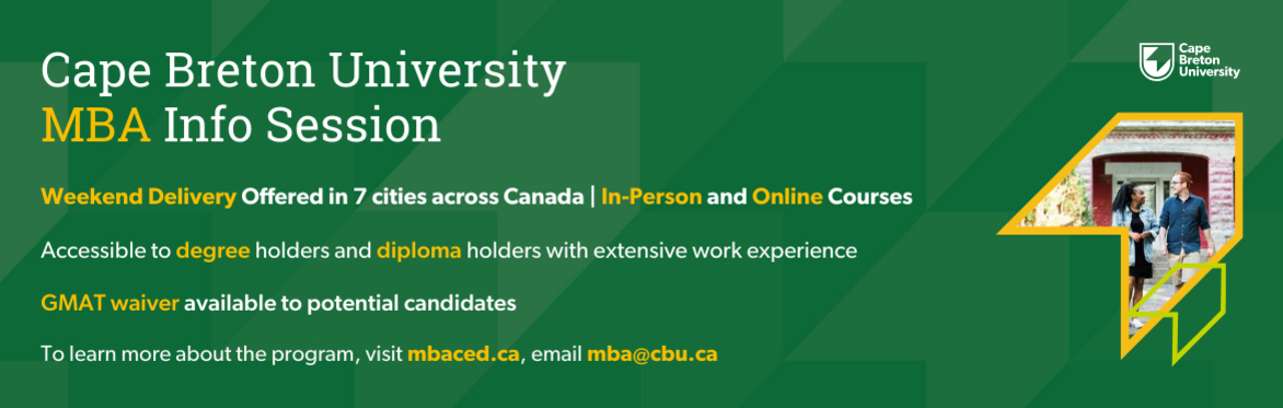CBU MBA Online information sessions on Thursday and Tuesday at 12noon Mountain time; 2pm Eastern time