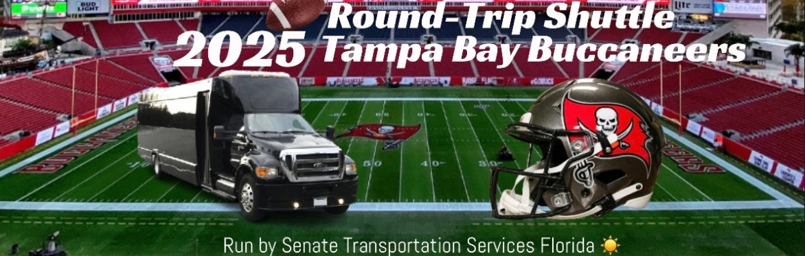 Round-Trip Shuttle to 2026 TAMPA🌴BAY BUCCANEERS🏈Home Games@Raymond James Stadium