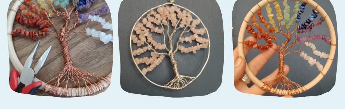 Wire & Crystal Tree of Life wallhanging