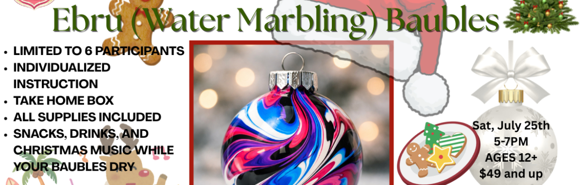 ⭐ Ebru Water‑Marbling Bauble Workshop: CHRISTMAS IN JULY