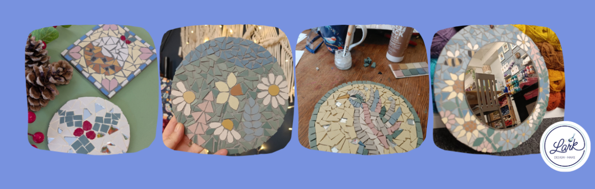 Introduction to Mosaics - make a pair of coasters, a classic circle design, wreath or mirror!