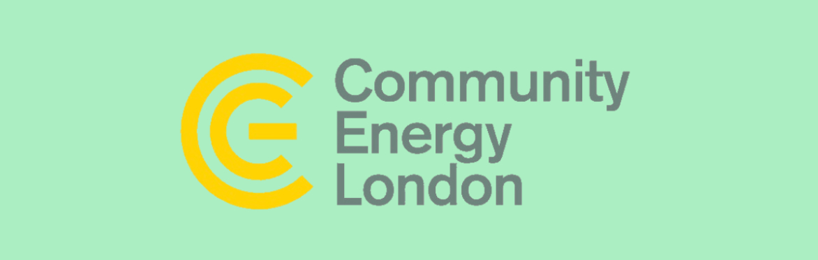 Community Energy London logo on a pale green background