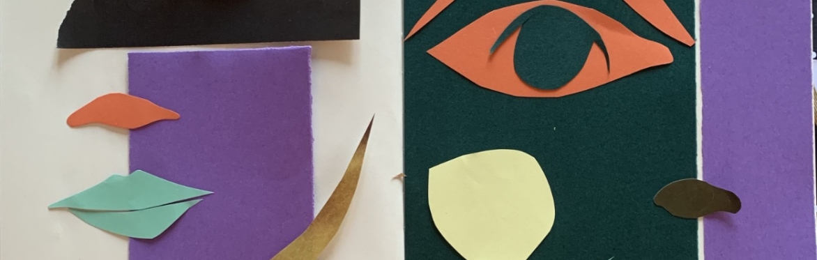 Colourful collage of facial features