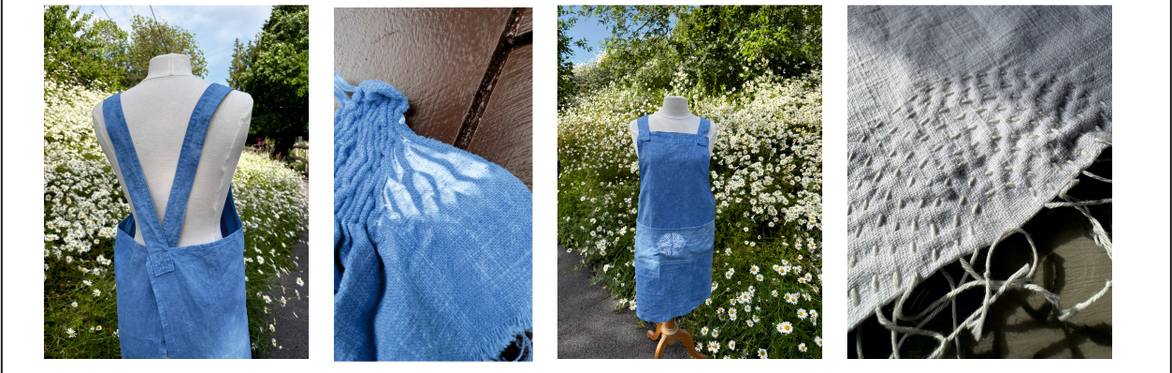 Indigo Dyed Cross-back Apron Weekend