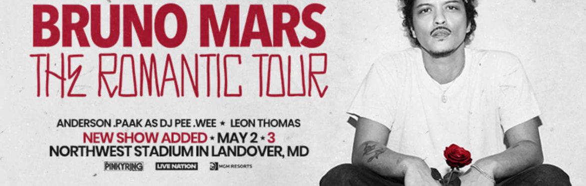 Bruno Mars🌹Romantic Round-Trip Shuttle (Arlington VA) to Northwest Stadium