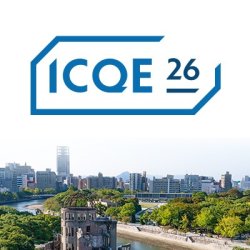 Skyline of Hiroshima with ICQE logo