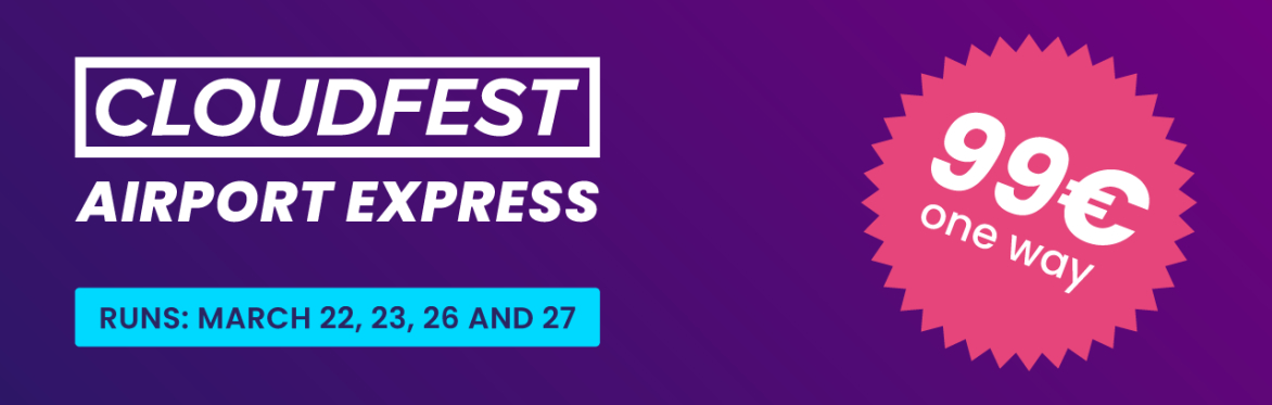 CloudFest Airport Express: FRA Airport (T1, P36) to/from Europa-Park (Hotel El Andaluz): March 22, 23, 26, 27