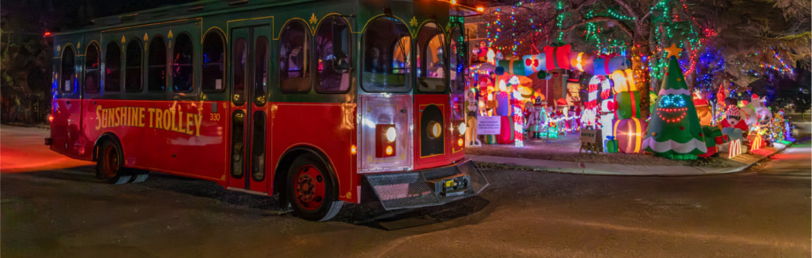 Medicine Hat Christmas Lights Tour on the Sunshine Trolley.