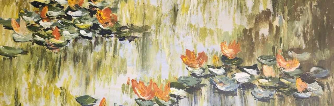 Monet-inspired water lily painting by Anne-Marie Furse