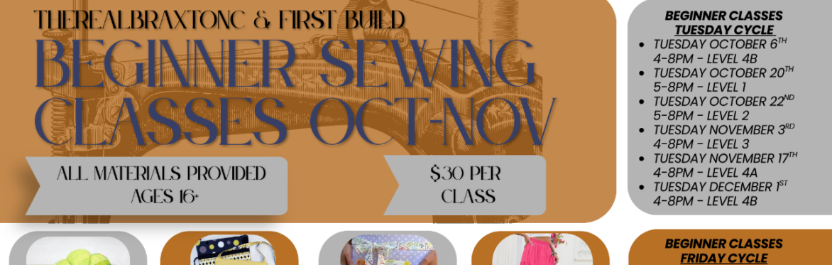 Beginner Sewing - Tuesday Level 4A