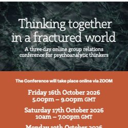 APPCIOS Group Relations Conference 2026: Thinking Together in a Fractured World.