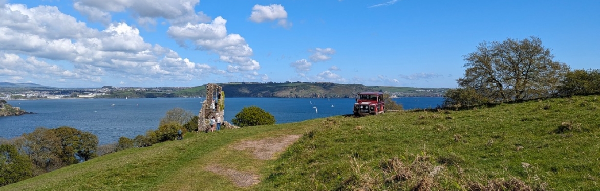 A photo of the Folly at Mount Edgcumbe, looking over Plymouth Sound National Marine Park