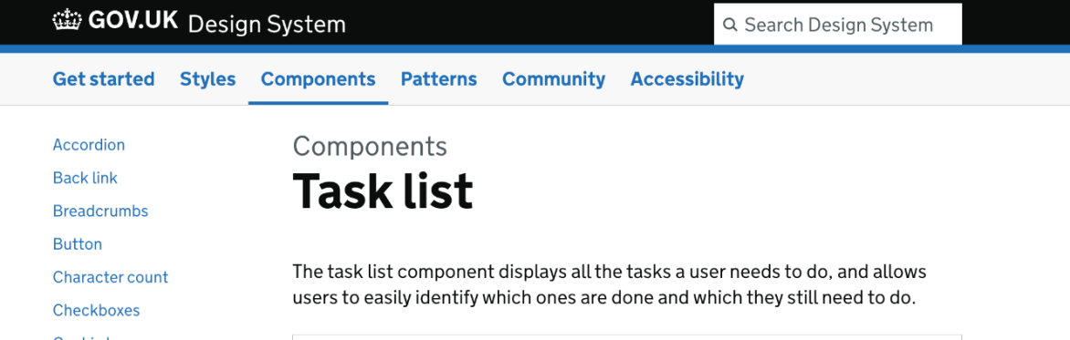 Task-list component: launch event