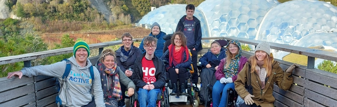 Group of people from Active8 outside of Eden Project