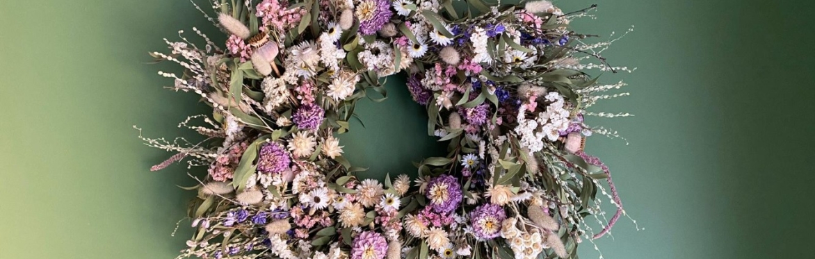 Create a dried flower wreath