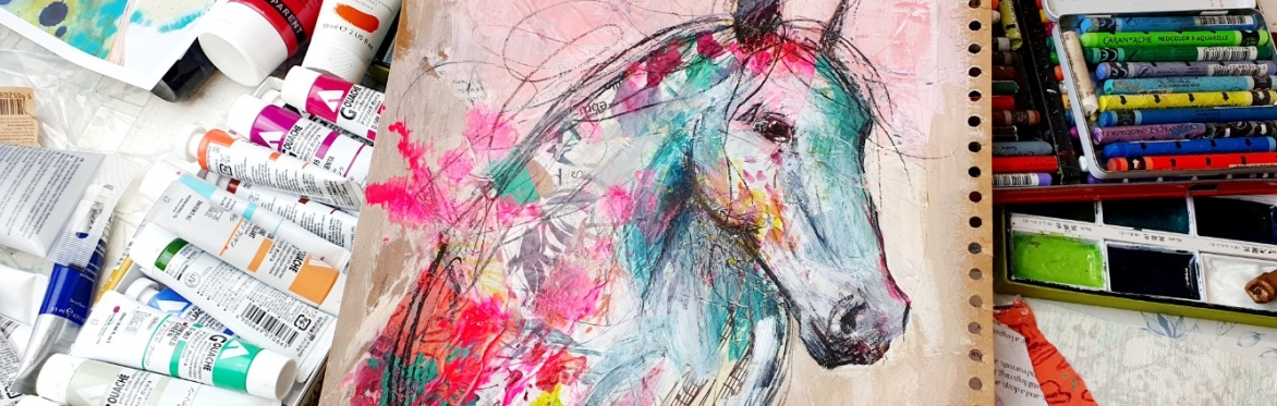 Mixed Media Horse painting