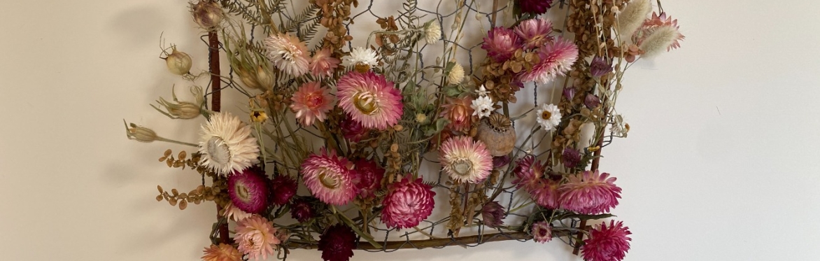 Create a dried flower panel