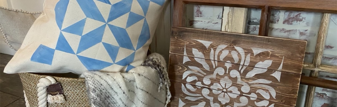 Studio DIY Moroccan Tile Wooden Pallet or  Canvas Pillow  Cover Workshop