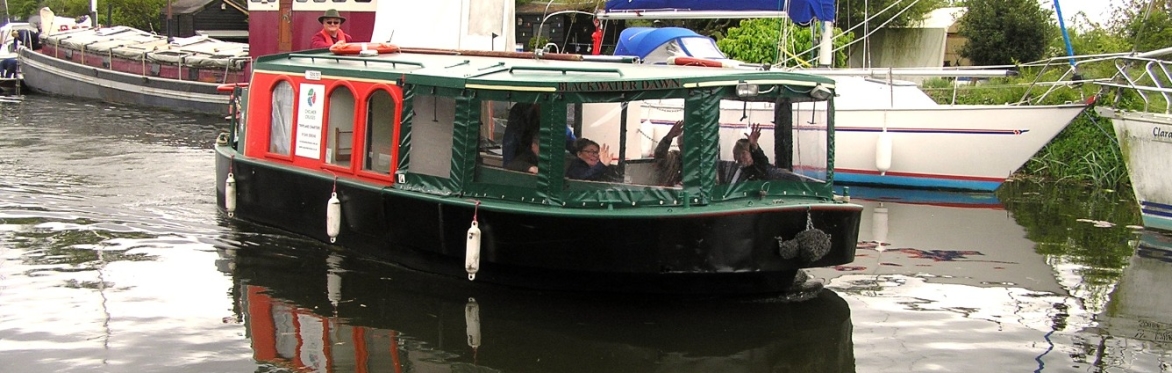 Blackwater Dawn Boat on the Chelmer and Blackwater Navigation  - Essex Waterways - Credit @ Chris Harvey