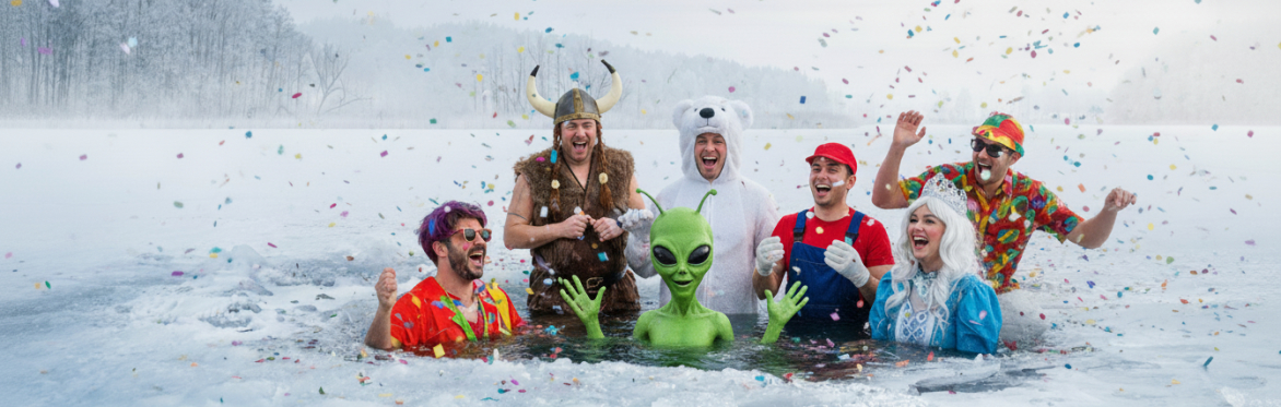 Eisbaden für den guten Zweck  – Fasching-Edition –