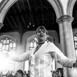 Woman conducting a choir