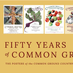 Image reads "Fifty Years of Common Ground" and features multiple Common Ground Country Fair posters