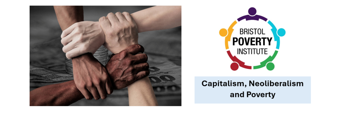 Four hands clasping each others wrists on top of money, the BPI logo and event title