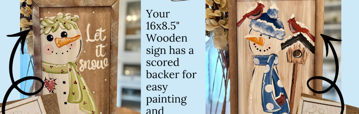 DIY Paint Class with Pre-Drawn Design on Wooden Board with Frame