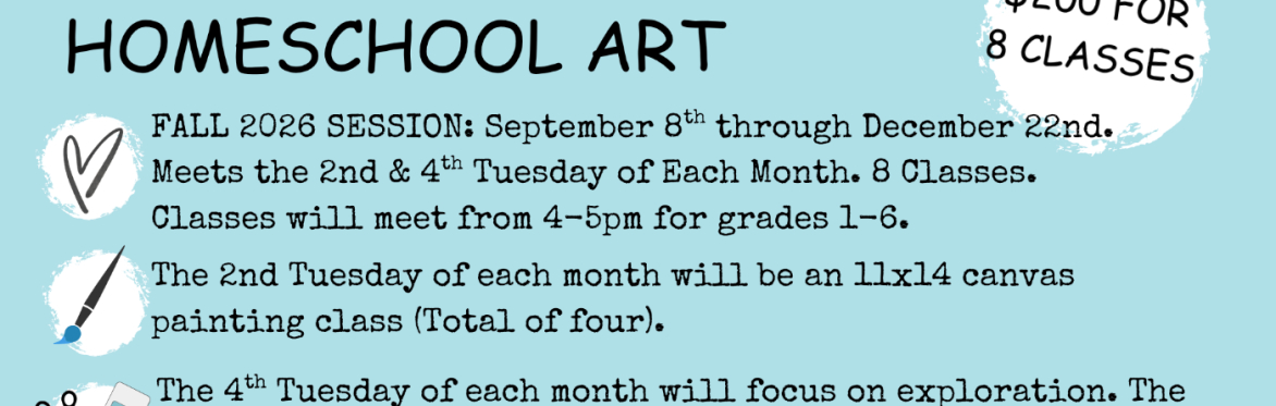 Fall 2026 Homeschool ART