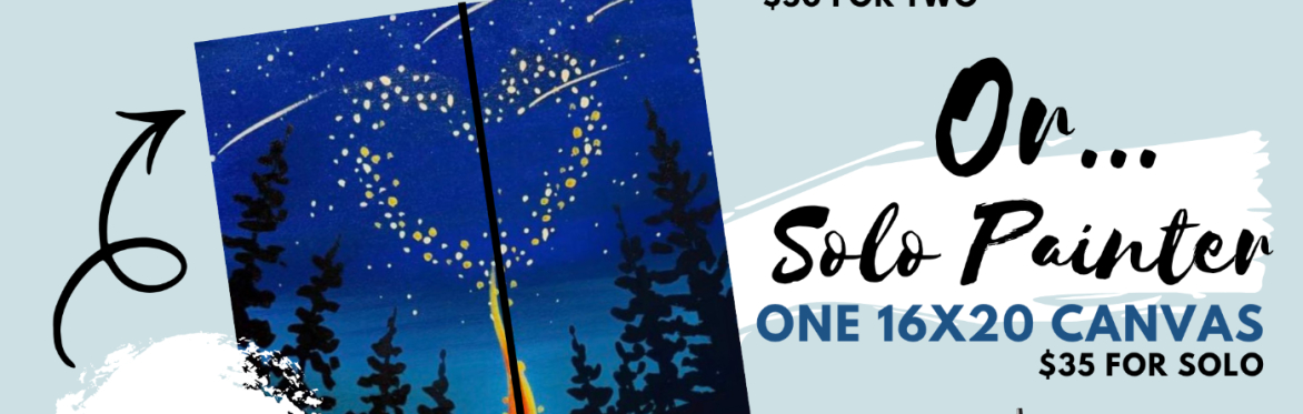 Couples Paint and Solo Painters "You Light My Fire"