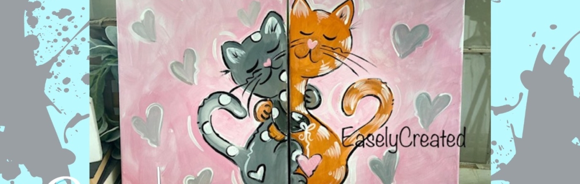 Mom and Me Paint Class "Valentine Cats"