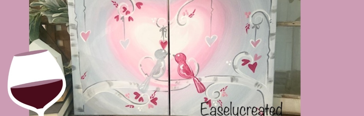 Couples Sip and Paint Night "Love Birds"