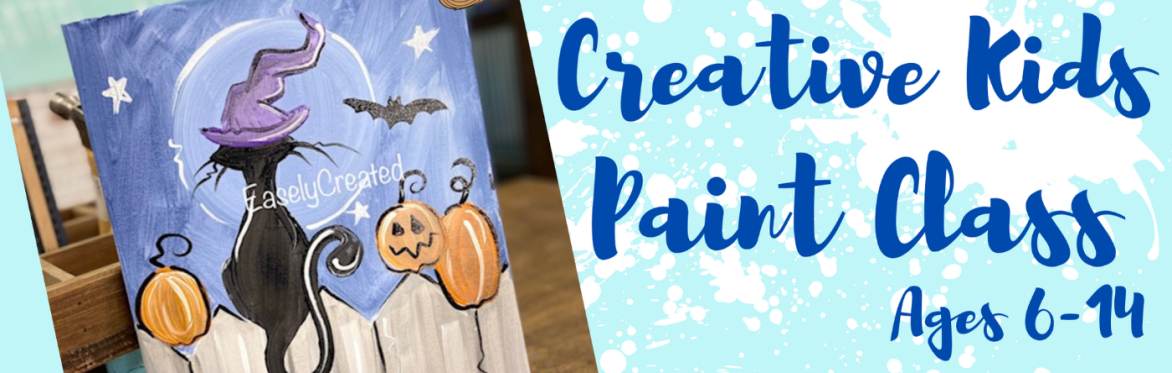 Creative Kids Paint Class Ages 6-14 "Midnight Cat"